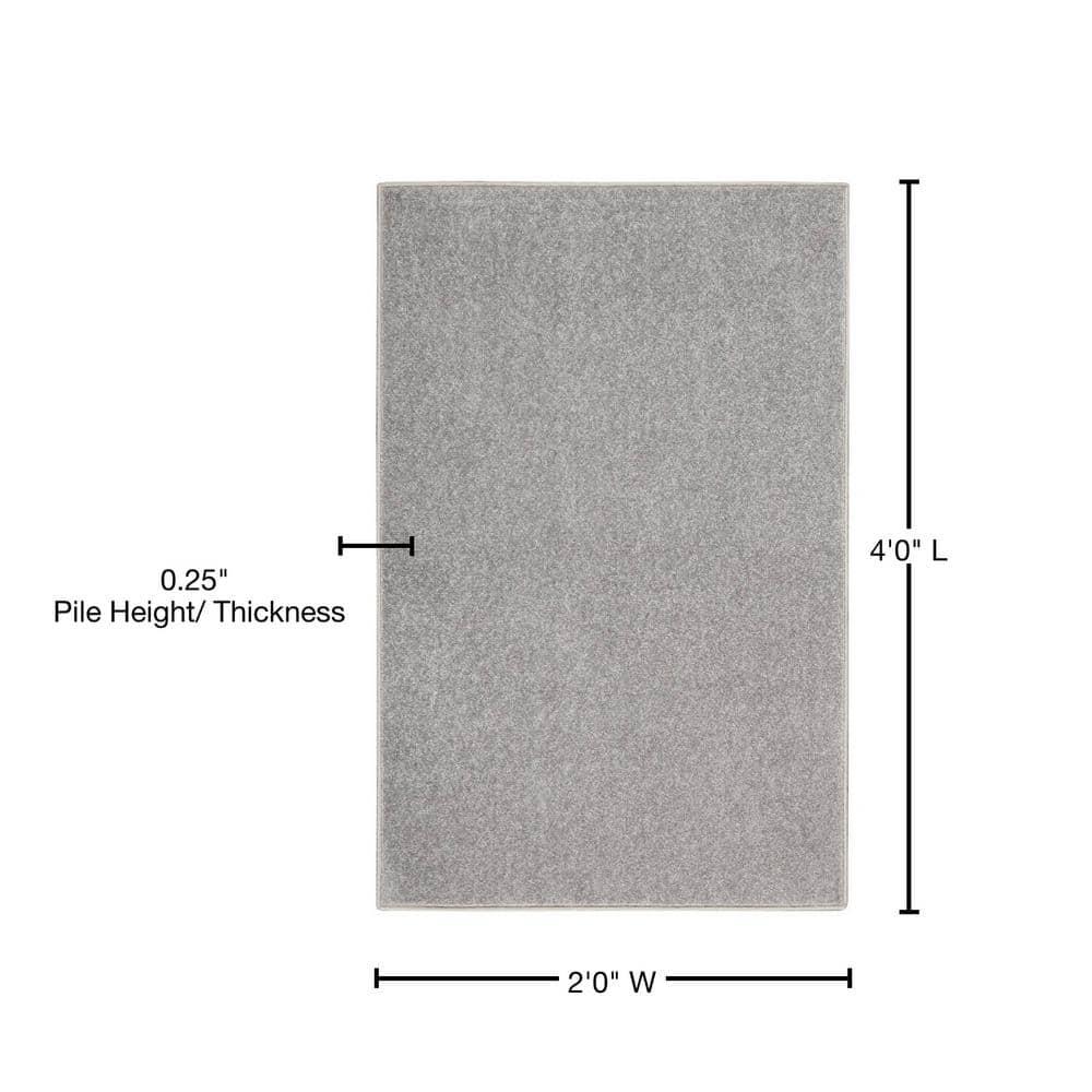 Nourison Essentials Easy Care Indoor Outdoor Area Rug - Silver Grey 2' x 4'
