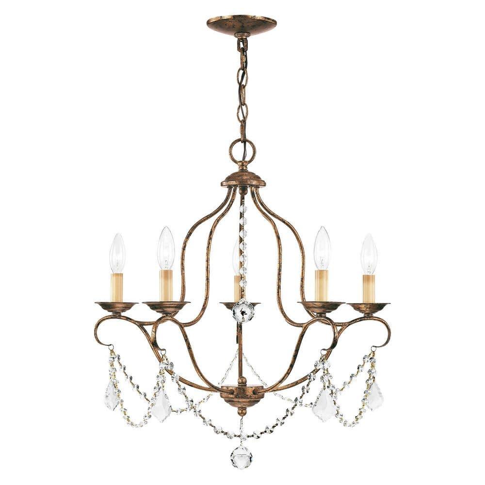 Livex Lighting Chesterfield 5 - Light Chandelier in  Hand Applied Venetian Golden Bronze