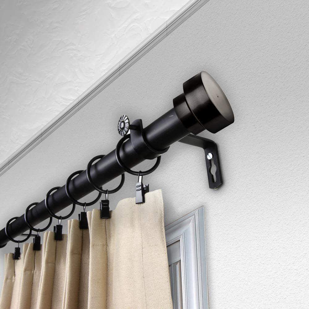 Rod Desyne Bonnet 1" Curtain Rod - Black