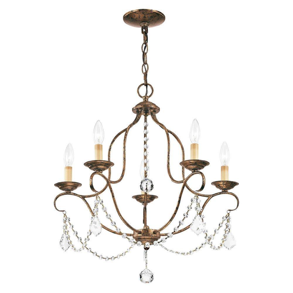 Livex Lighting Chesterfield 5 - Light Chandelier in  Hand Applied Venetian Golden Bronze