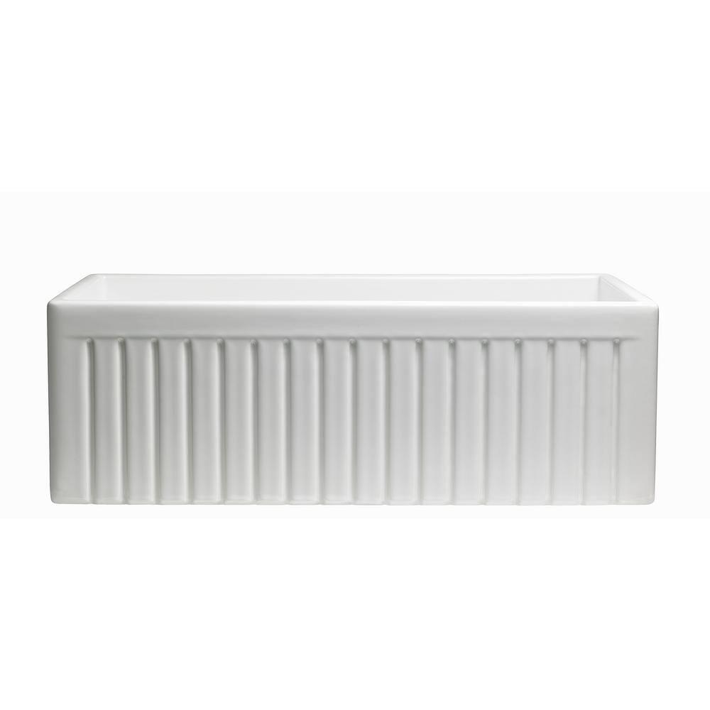 Sutton Place Fireclay 32.99" L x 18.11" W Farmhouse Kitchen Sink