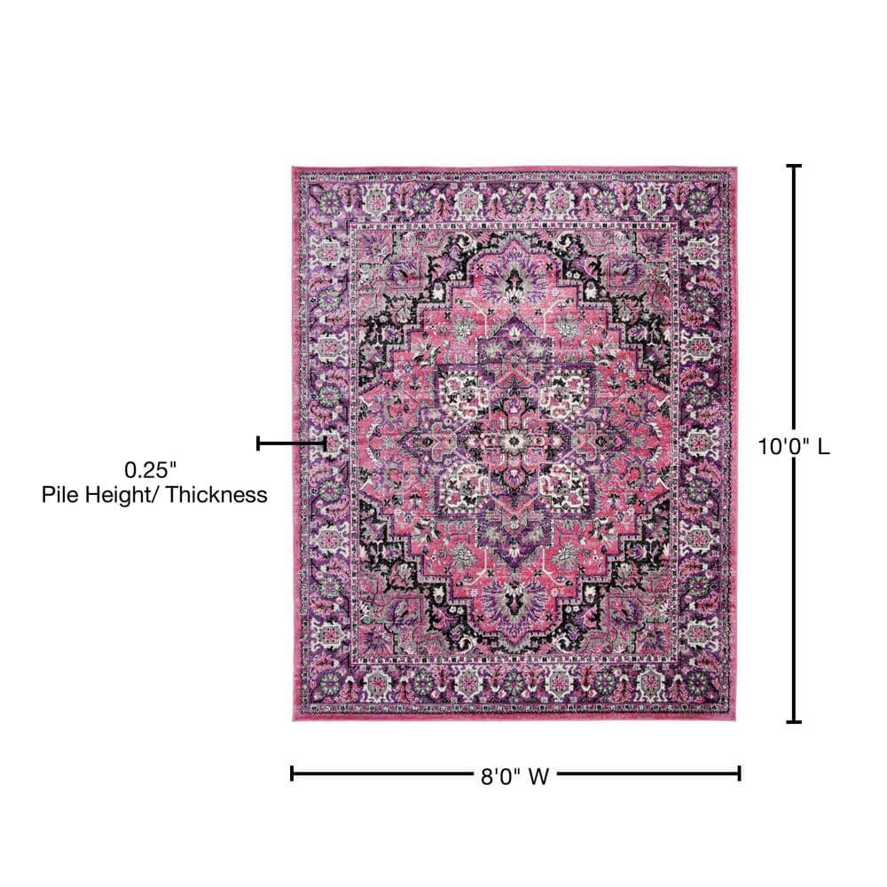 Skyler SKY126 Power Loomed Indoor Area Rug - Pink/Ivory - 8'x10' - Safavieh.