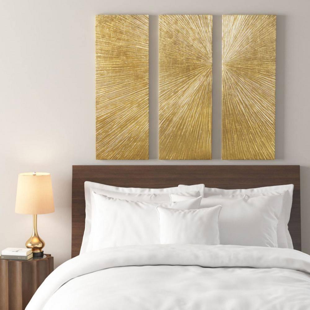 Madison Park Signature Sunburst 3-Piece Hand-Painted Resin Wall Art