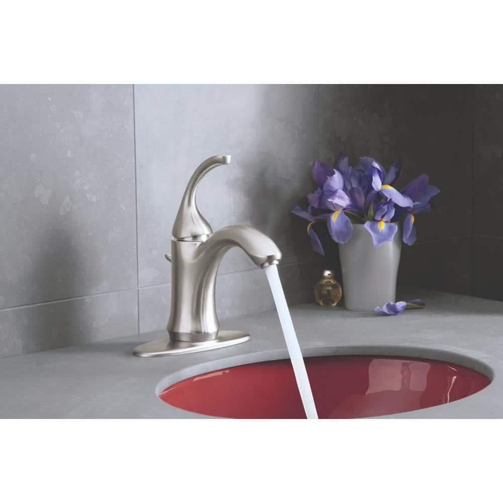 Forté Single-Handle Bathroom Sink Faucet with Drain Assembly and Escutcheon Plate, 1.2 GPM