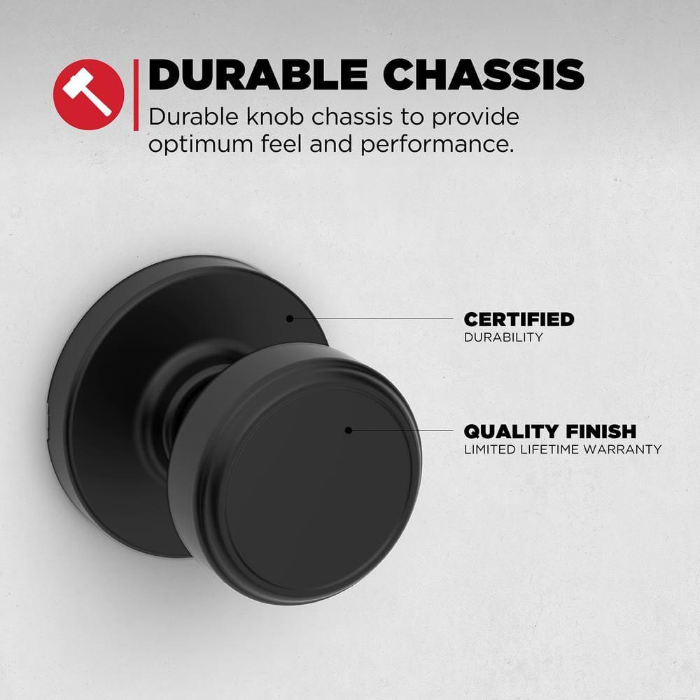 Coastal Interior Door Knobs for Closet, Matt Black Door Knobs Door Handles, Heavy Duty Dummy Door Knob with Round Rosette
