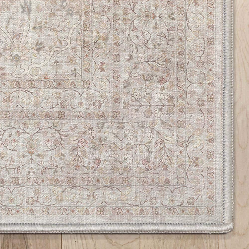 Ervin Isolde Vintage Oriental Botanical Ivory & Cream Area Rug
