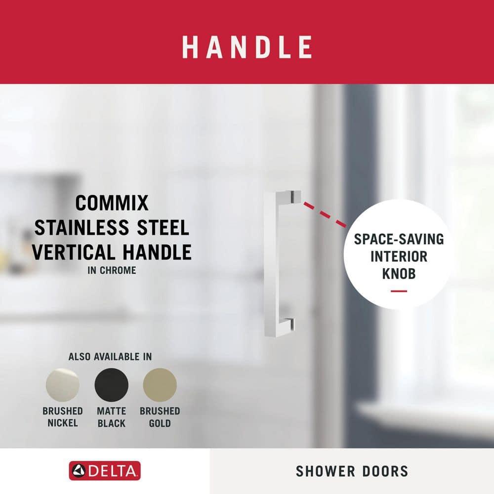 Delta Sdes860-R Commix 76" High X 60" Wide Sliding Frameless Shower Door - Chrome