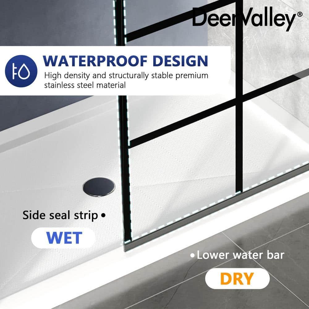 DV-1SD0219 32"×78" Single Fixed Tempered Glass Panel,Framed Shower Screen
