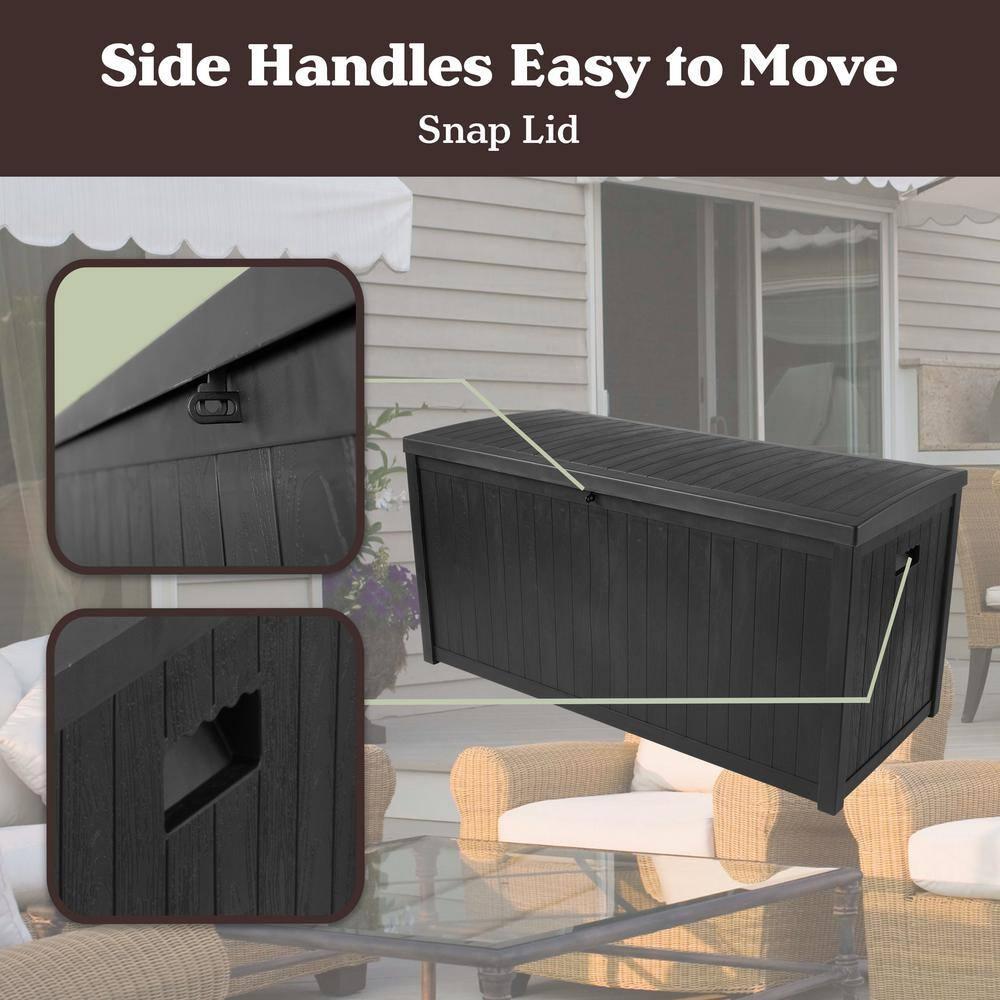 Pure Garden Outdoor Storage Box - 113 Gallon Lockable Deck Box for Pool Accessories, Patio Furniture Cushions, or Package Delivery for Outside by Pure Garden