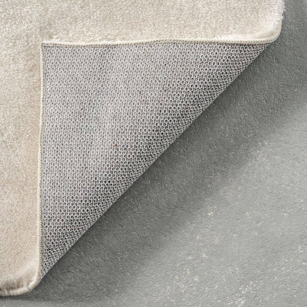 nuLOOM 4' Square Cozy Plush SuperiorWash Area Rug, Machine Washable, Non-Slip, Soft Fluffy Shag Carpet for Living Room Bedroom Nursery, Loni Off-white