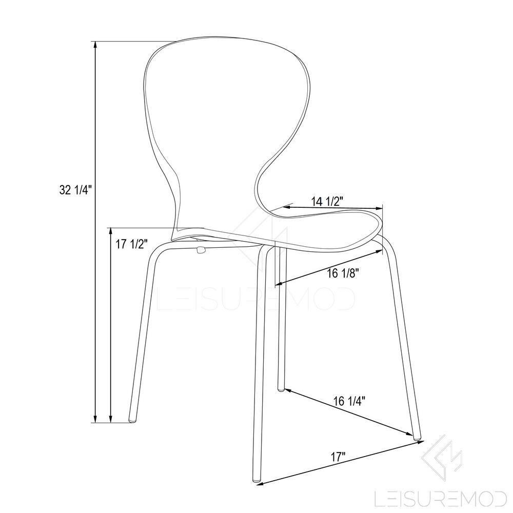 LeisureMod Oyster Modern Acrylic Dining Chair with Molded Seat and Chrome Legs, Stackable Design for Kitchen, Dining Room, Office, Lounge, or Cafe