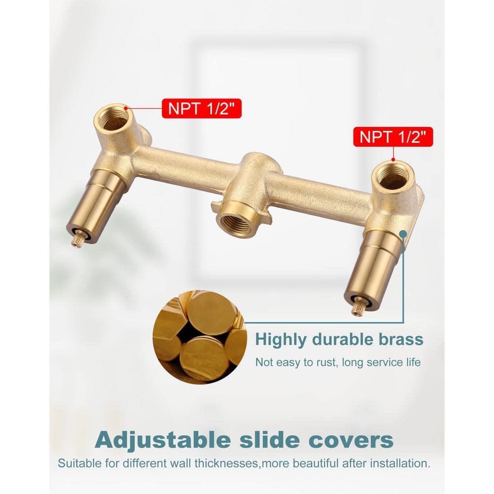 2-Handle Wall Mounted Cross Handle Antique Bathtub Roman Tub Faucet