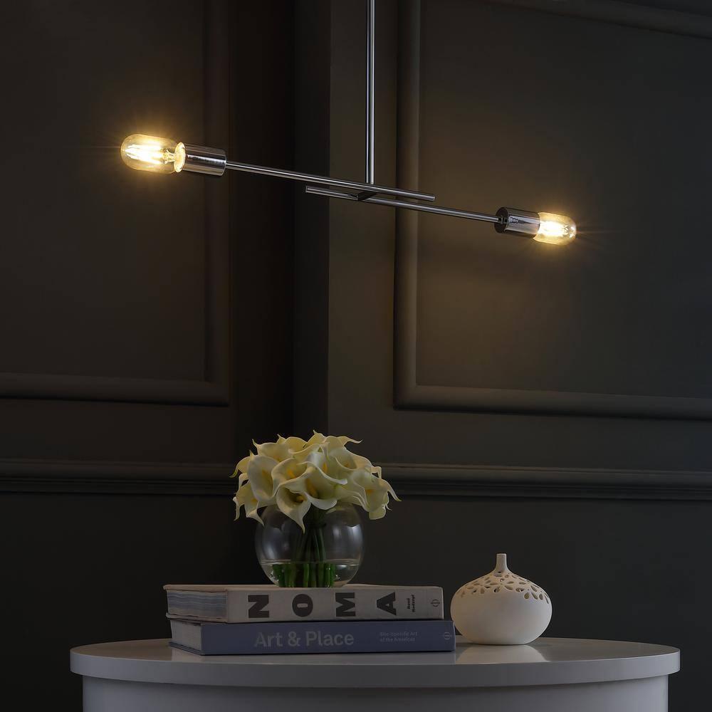 Turing 30.5" Adjustable Metal LED Linear Pendant, Chrome
