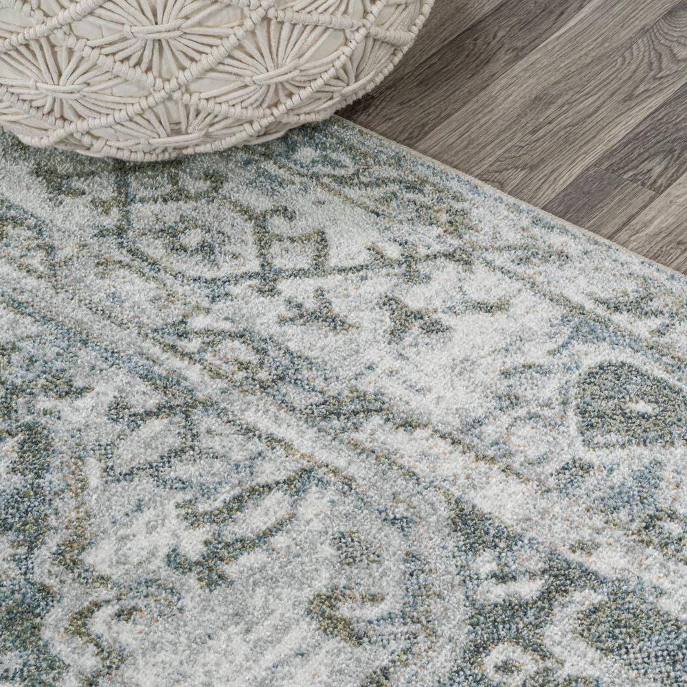 JONATHAN Y Pavel Distressed Medallion Low-Pile Machine-Washable Light Gray/Blue 5 ft. x 8 ft. Area Rug