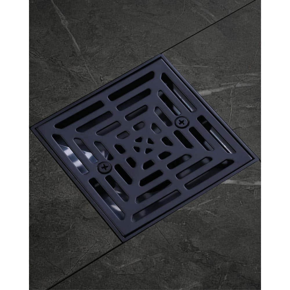 Aleasha 4.5 In. Floor Drain With Square Stainless Steel Screw-Tite Strainer AL-9L05B