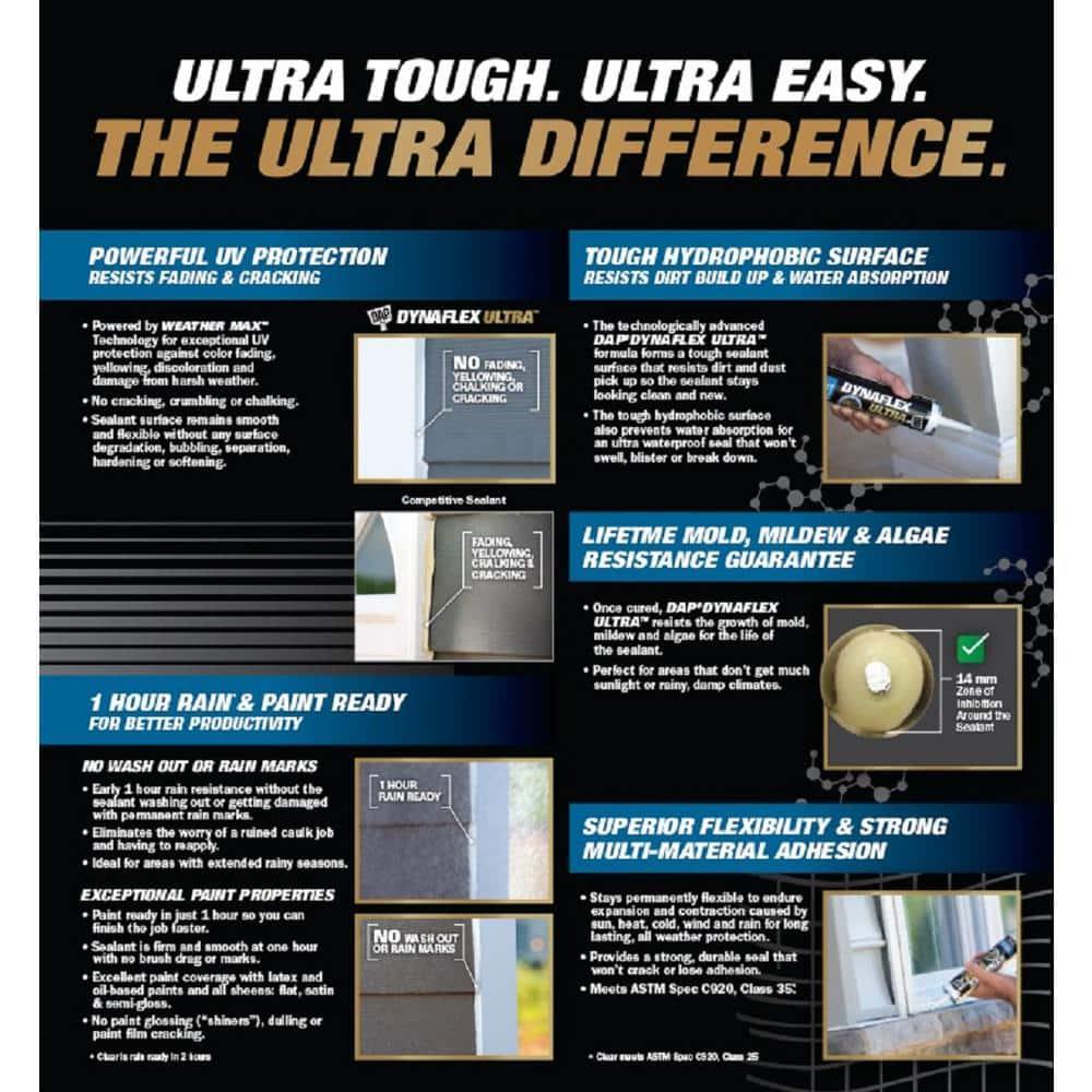 DAP Dynaflex Ultra Black Advanced Latex Waterproof Sealant 10.1 oz