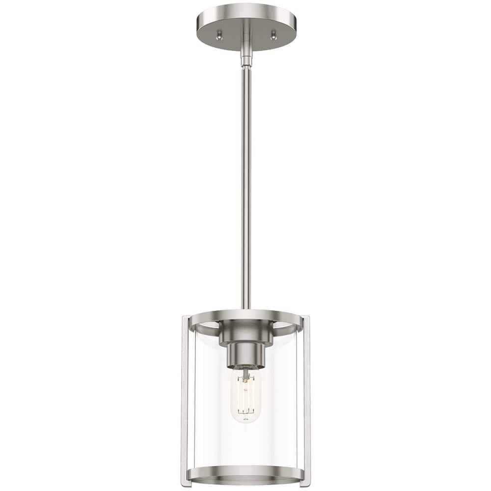 Astwood Clear Glass Mini Pendant Ceiling Light Fixture Silver - Hunter Fan: UL Listed, Adjustable Height
