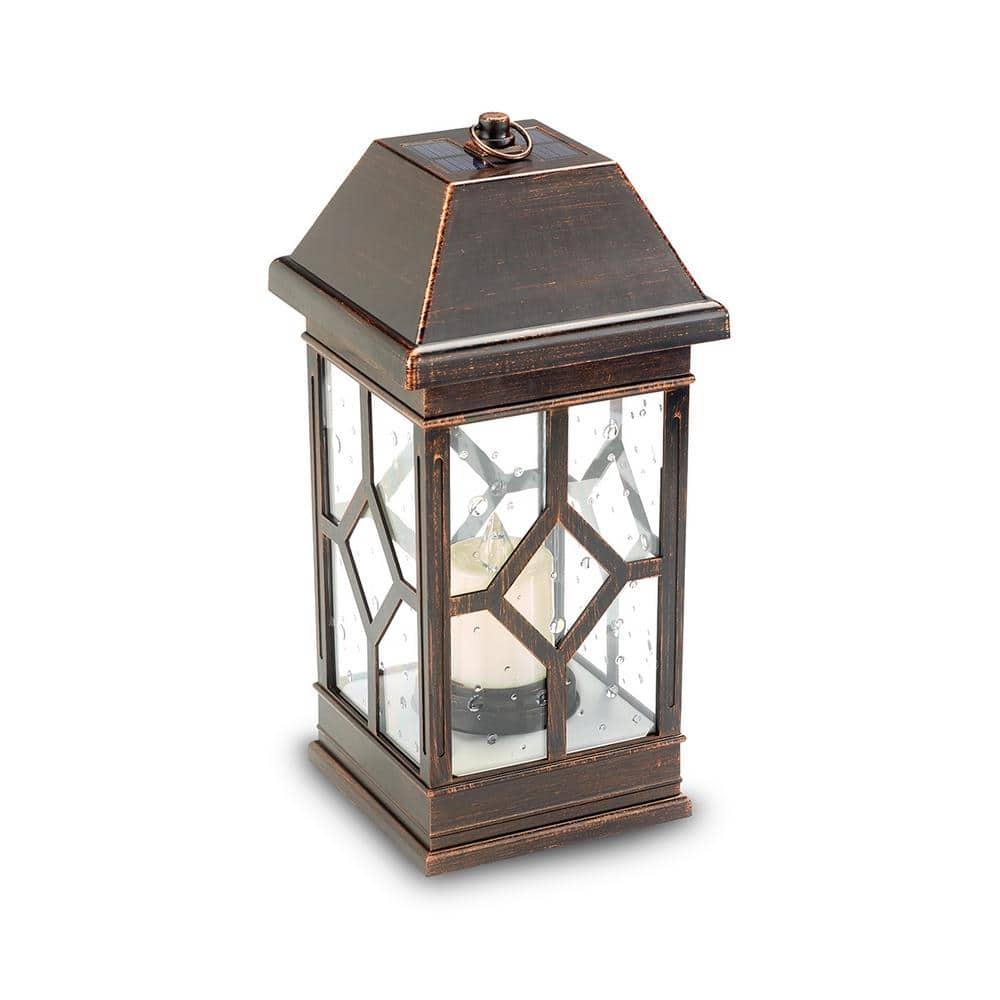 15 in. San Felipe II Solar Lantern - Bronze
