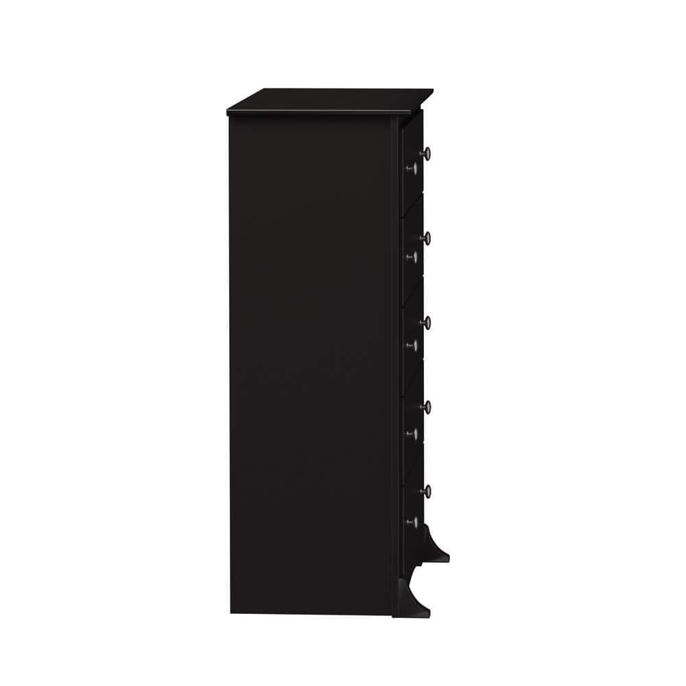 Prepac Sonoma Superior 5-Drawer Chest for Bedroom - Spacious and Stylish Chest of Drawers, Measuring 17.75"D x 31.5"W x 44.75"H, In Black Finish