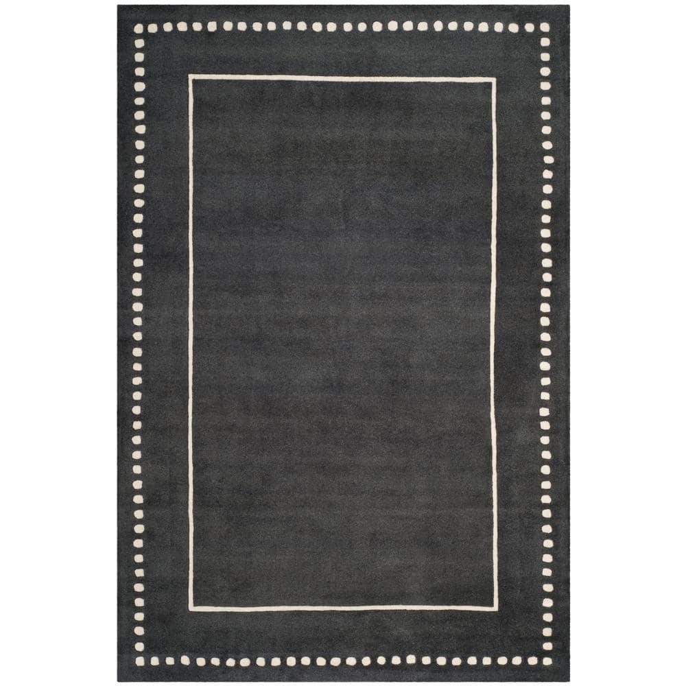 Bella BEL151 Hand Tufted Area Rug - Dark Grey/Ivory - 4'x6' - Safavieh.