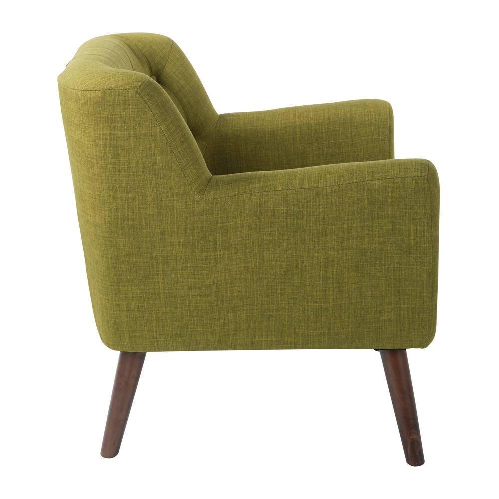Mill Lane Chair with Coffee Legs Green - OSP Home Furnishings: Upholstered Polyester, Mid-Century Modern