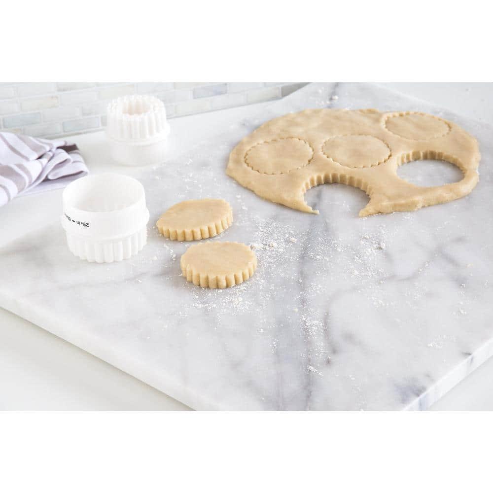 Fox Run Marble Pastry Rolling Pin Board Smooth with Rounded Edges 20" x 16" Grey