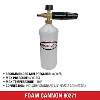 Simpson 80271 Pressure Washer High-Pressure Foam Cannon, Rated up to 4000 PSI - Quantity 1