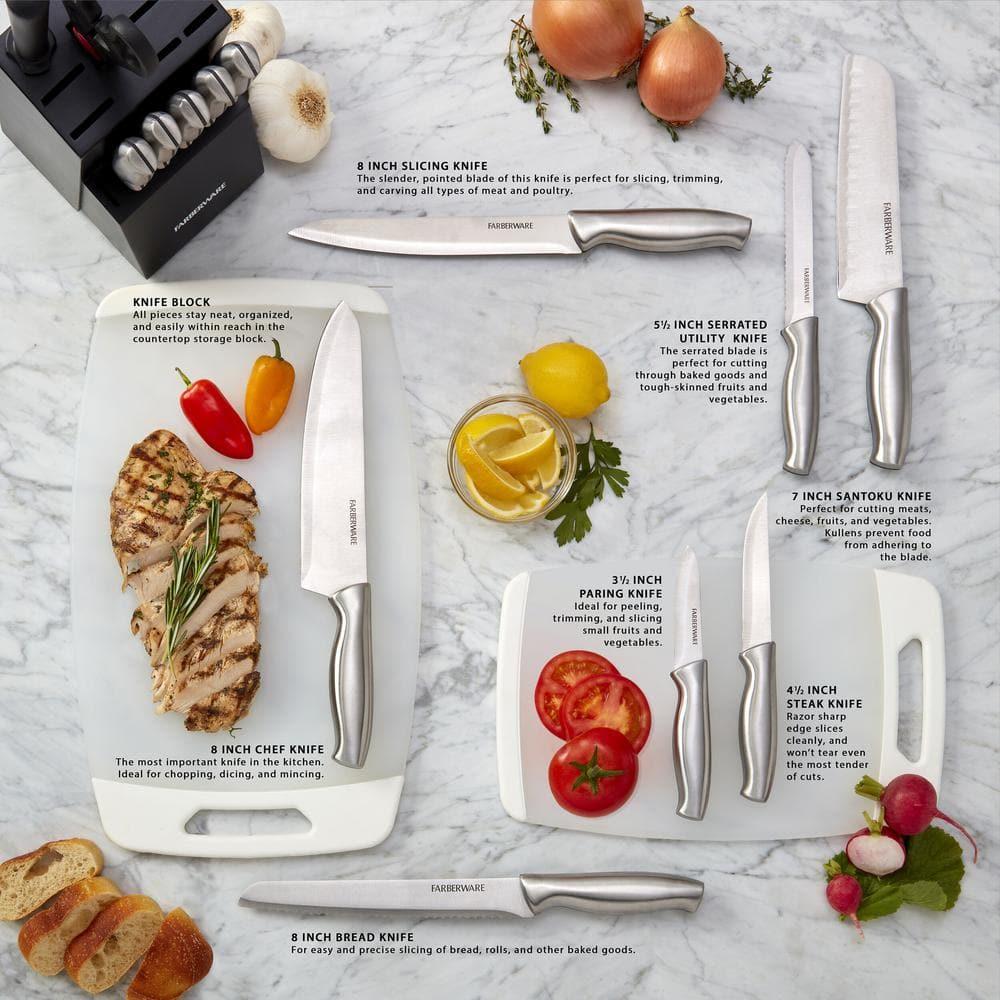 Farberware Farberware 15-Piece High Carbon Stainless Steel Knife Block Set