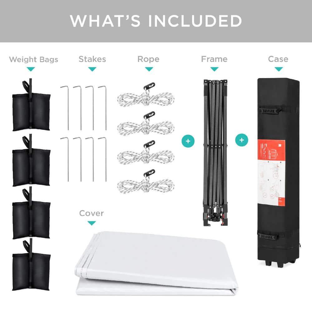 Best Choice Products Best Choice Products Easy Setup Pop Up Canopy W/ 1-Button Setup, Wheeled Case, 4 Weight Bags