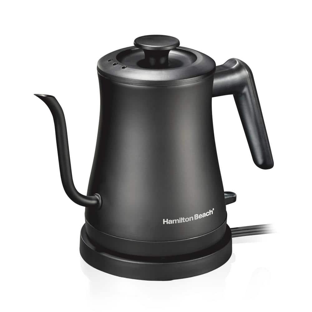 Hamilton Beach .6 Liter Gooseneck Kettle Black 41045: Electric Water Kettle, Stainless Steel, 1200W, Hand Wash