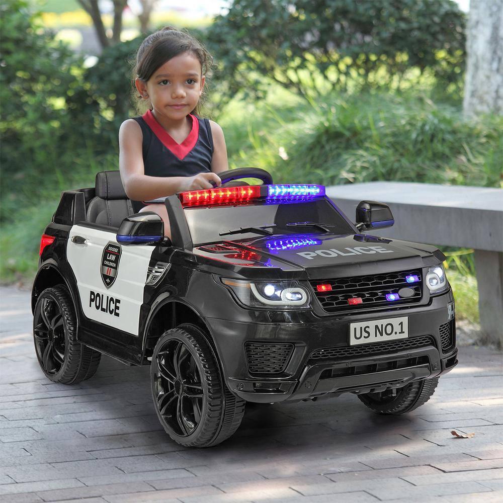 Allied Plush Inc 12V Kids Ride on Car, Electric Police Cars with Remote Control