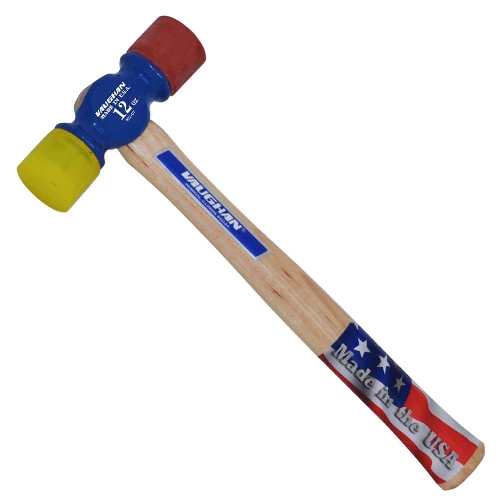 1 PK Vaughan 12 oz. Soft Face Hammer, 12 1/2 in L Steel W/ Vinyl Grip Handle