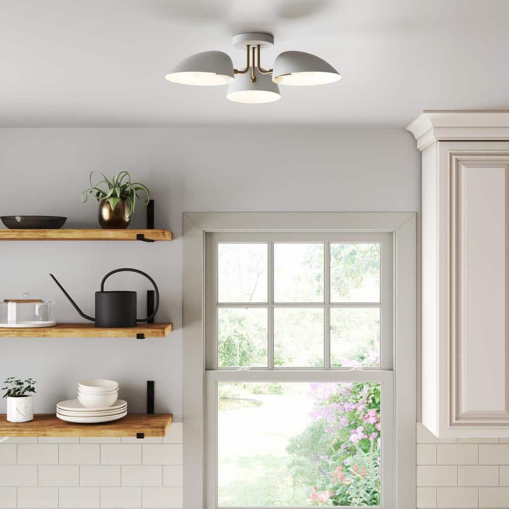 Nathan James Argo Flush Mount White/Gold