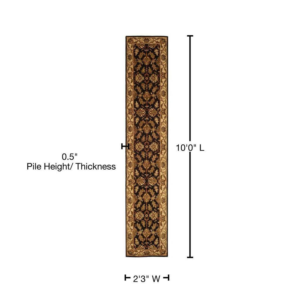 Heritage HG628 Hand Tufted Runner Rug - Black/Beige - 2'3"x10' - Safavieh.