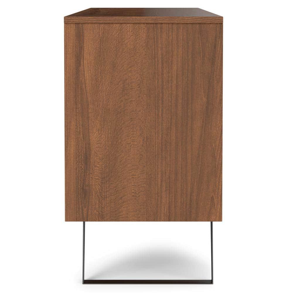 Simpli Home Lowry 60"W Solid Wood Modern Industrial 2-Door Sideboard Buffet with 3 Center Drawers