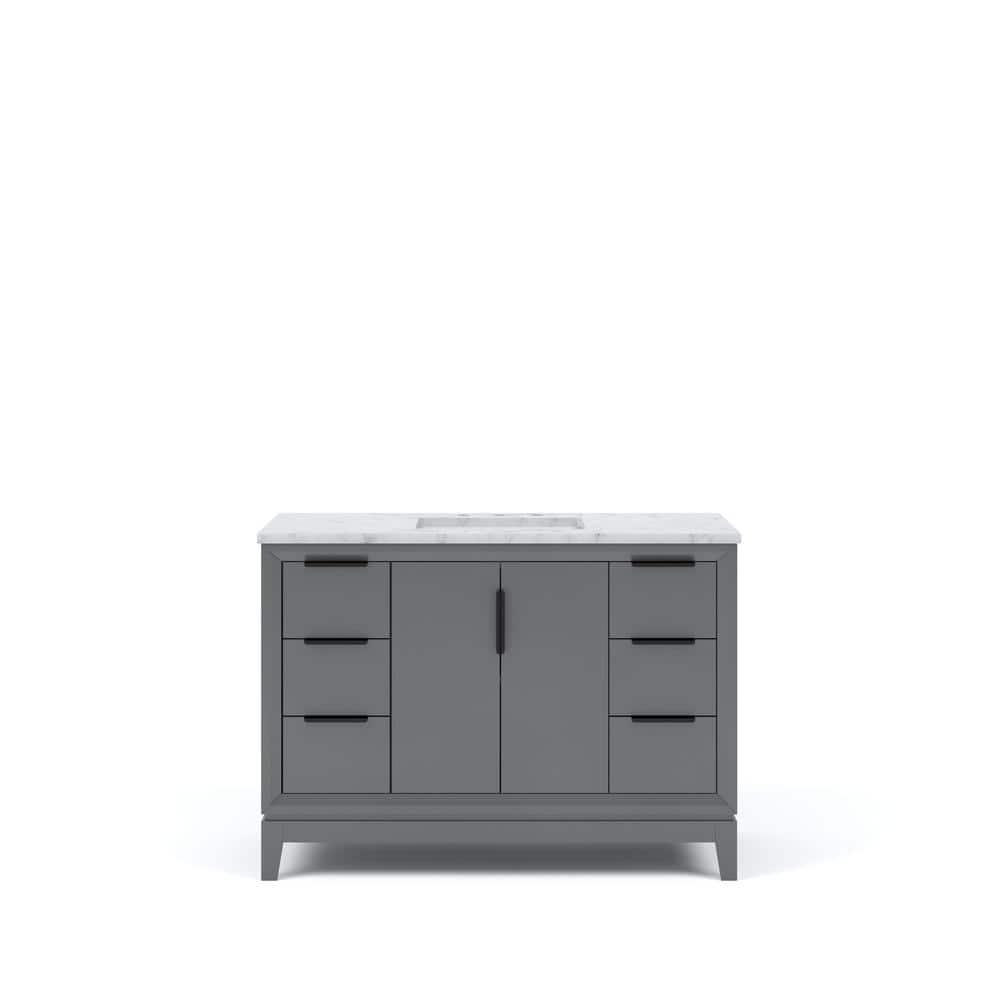 Water Creation Elizabeth 48" Wood Single Bathroom Vanity in Cashmere Gray/Bronze