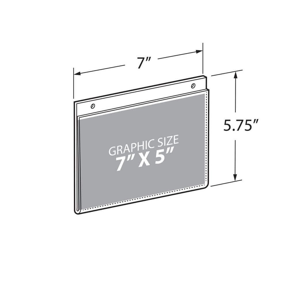 Azar Displays Clear Acrylic Wall Hanging Frame 7" Wide x 5'' High - Horizontal/Landscape, 10-Pack (Set of 10)