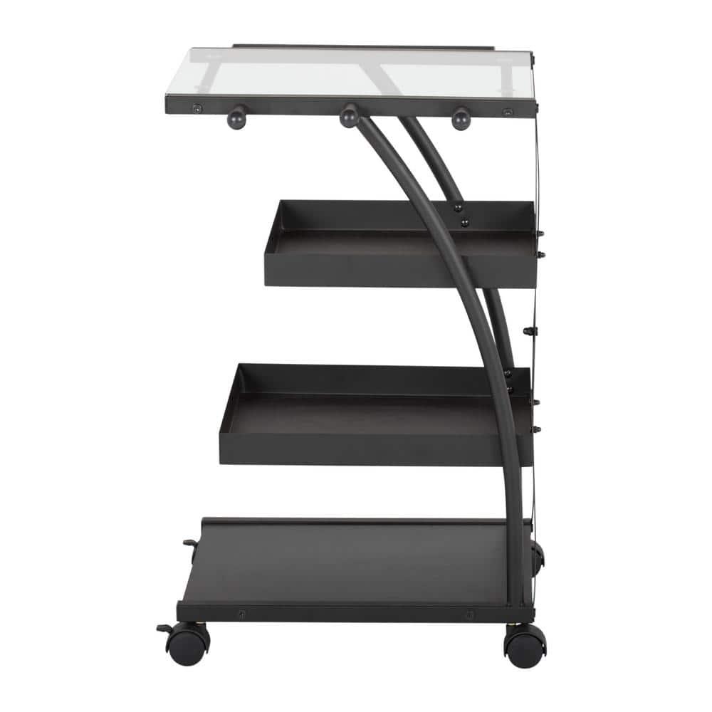 Studio Designs Triflex Metal 4-Tier Organizer Cart, Black