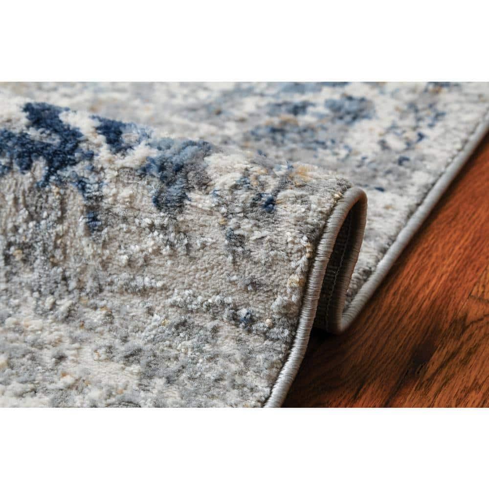 United Weavers Austin Area Rug 4540 20460 Clark Blue Bordered Scrolls 2' 7" x  7' 4" Rectangle