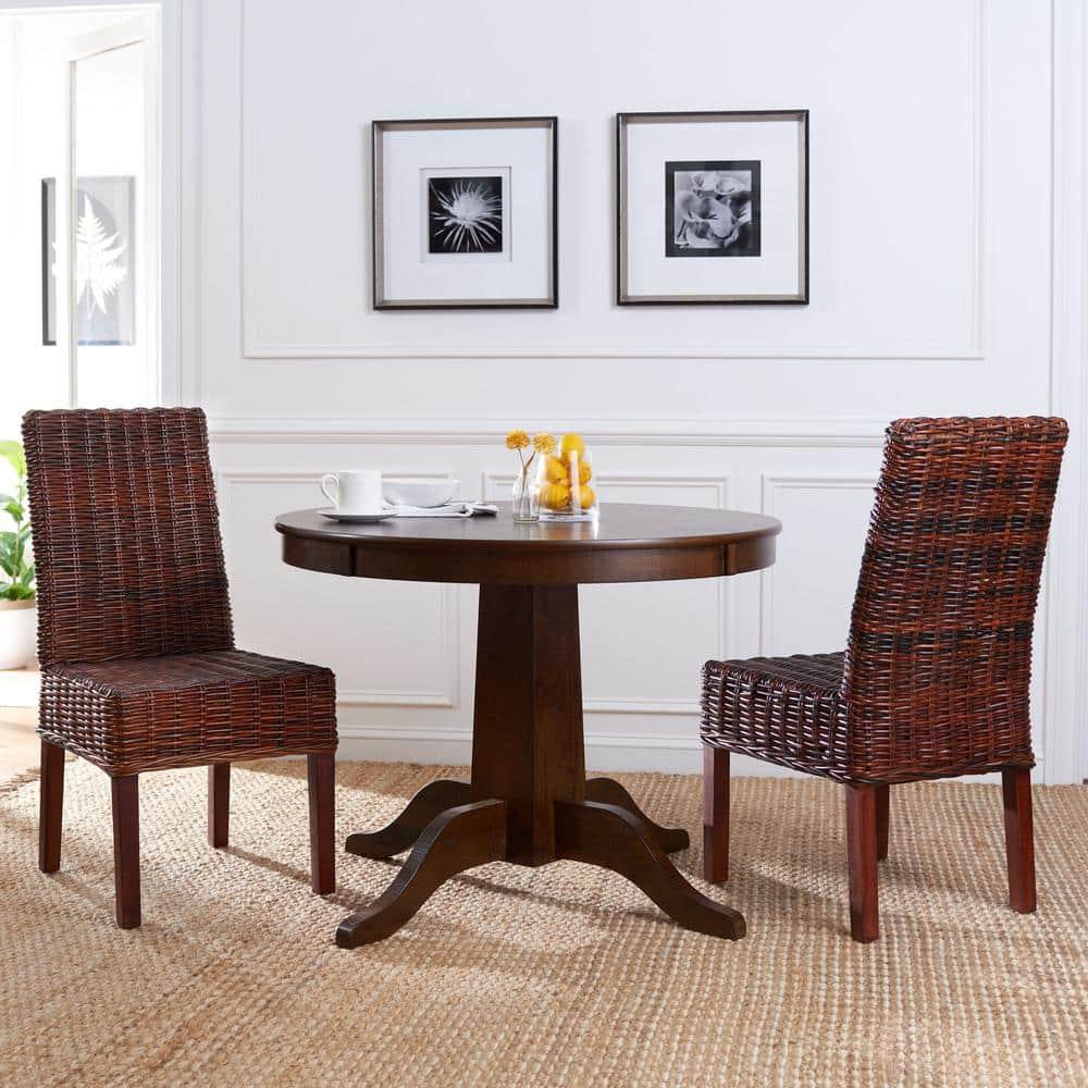 Sanibel 18''H Rattan Side Chair (Set of 2) - Antique Walnut - Safavieh