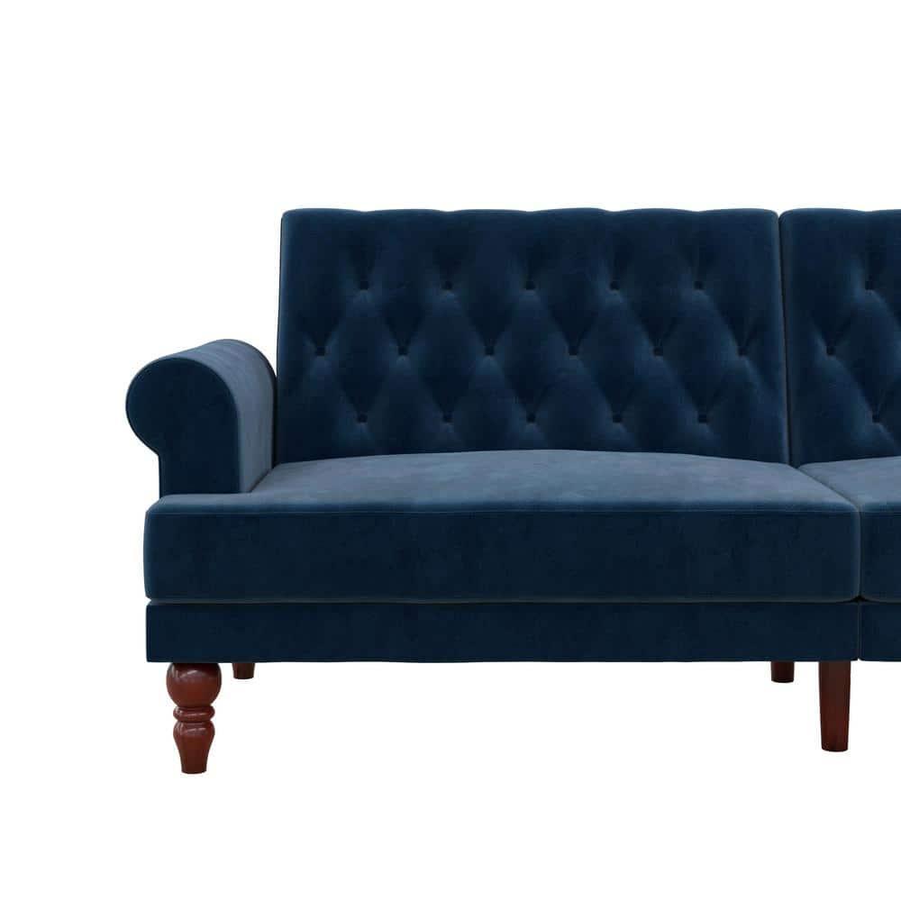 Cassidy Twin 83.5'' Velvet Tufted Convertible Sofa