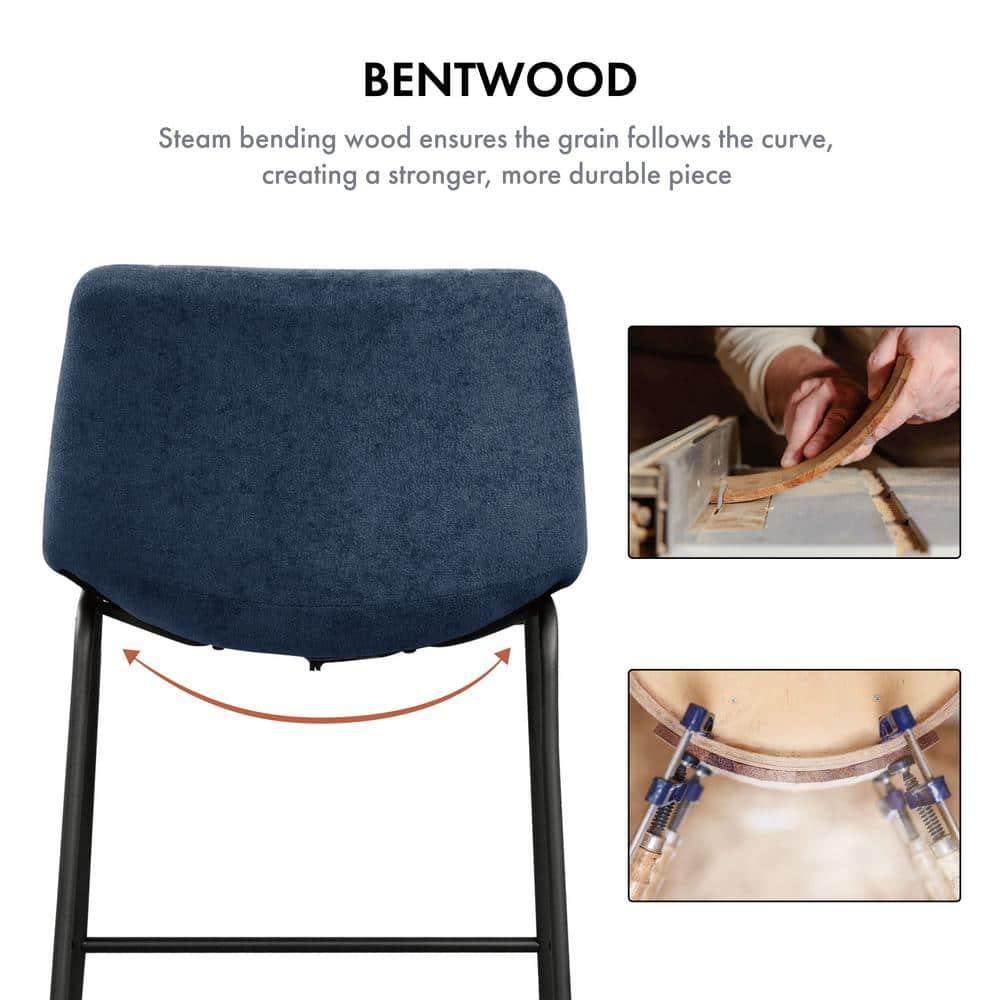 Furniture of America Perri Modern Chenille Counter Height Dining Chairs, Gray (Set of 2)