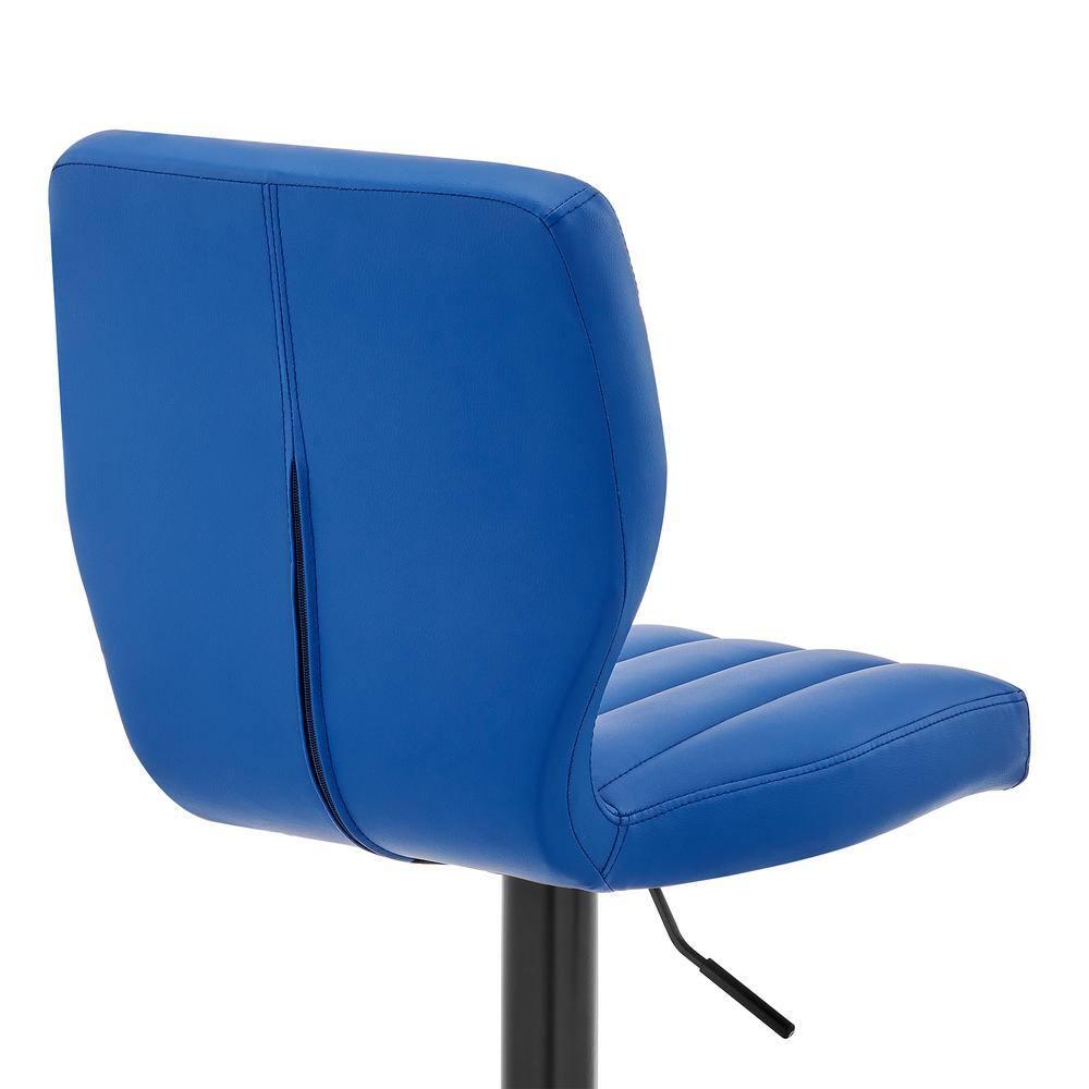 Bardot Adjustable Barstool with Faux Leather and Metal Finish - Armen Living