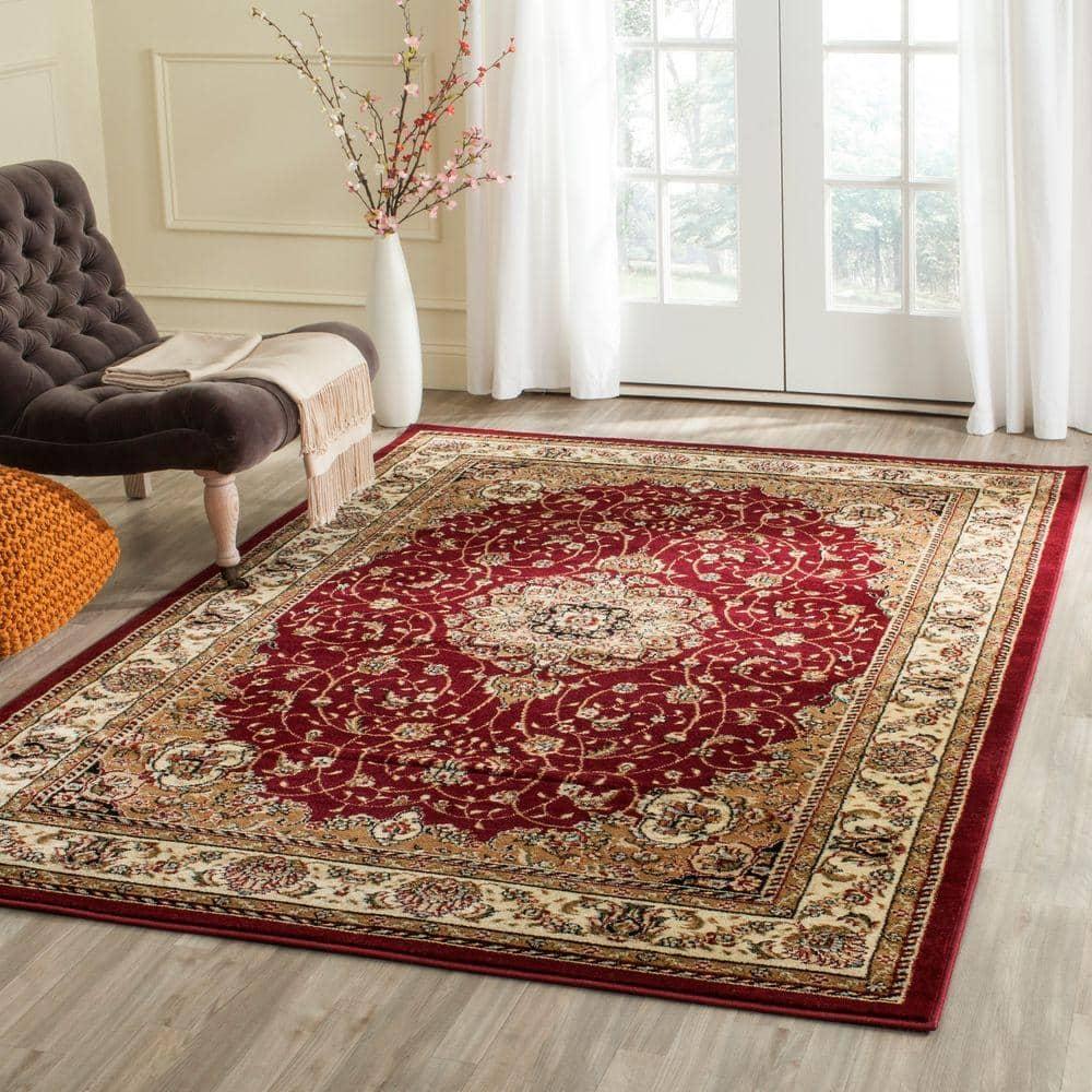 Lyndhurst LNH329 Power Loomed Area Rug - Red/Ivory - 8'x11' - Safavieh