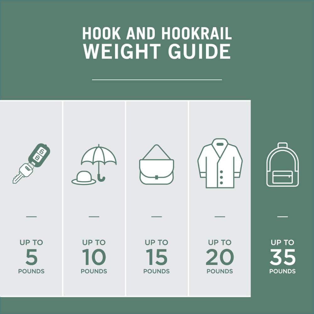 Franklin Brass 27 in. Rail with 6 Heavy Duty Coat and Hat Hooks in Bark and Satin Nickel