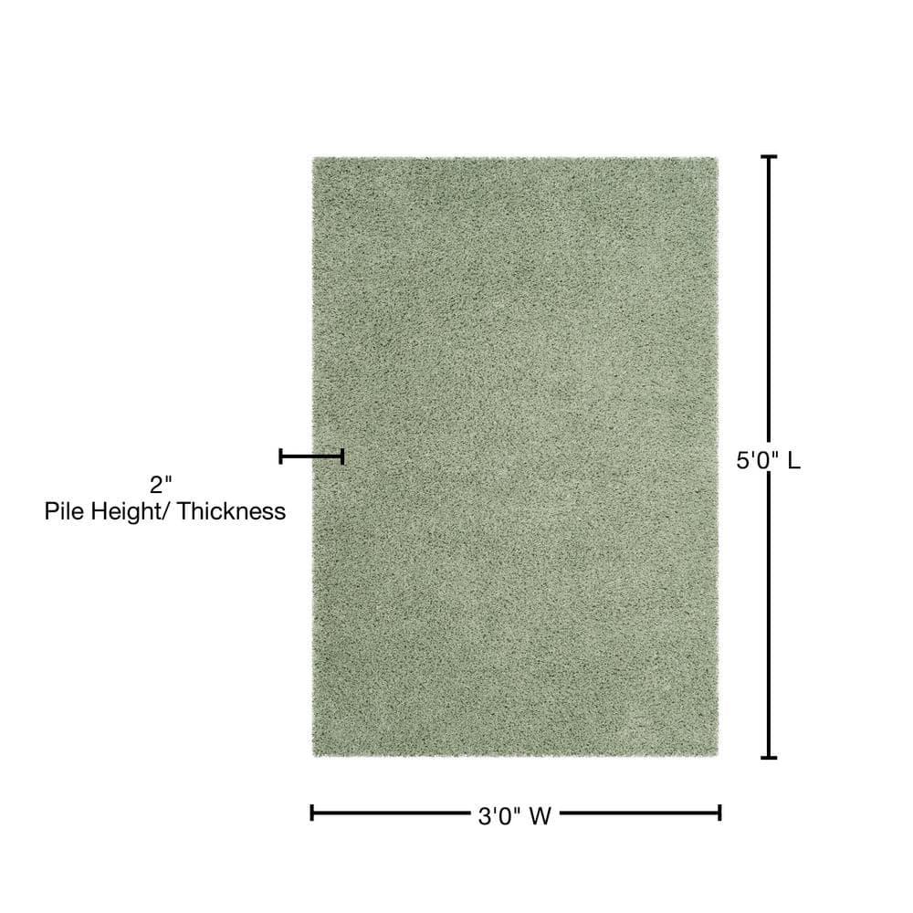Laguna Shag SGL303 Power Loomed Accent Rug - Light Sage - 3'x5' - Safavieh.