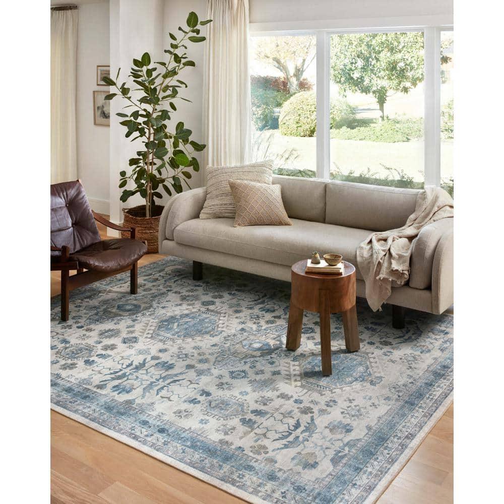 Loloi II Heidi Collection HEI-04 Ivory / Ocean, Southwestern Area Rug 2'-3" x 3'-9"