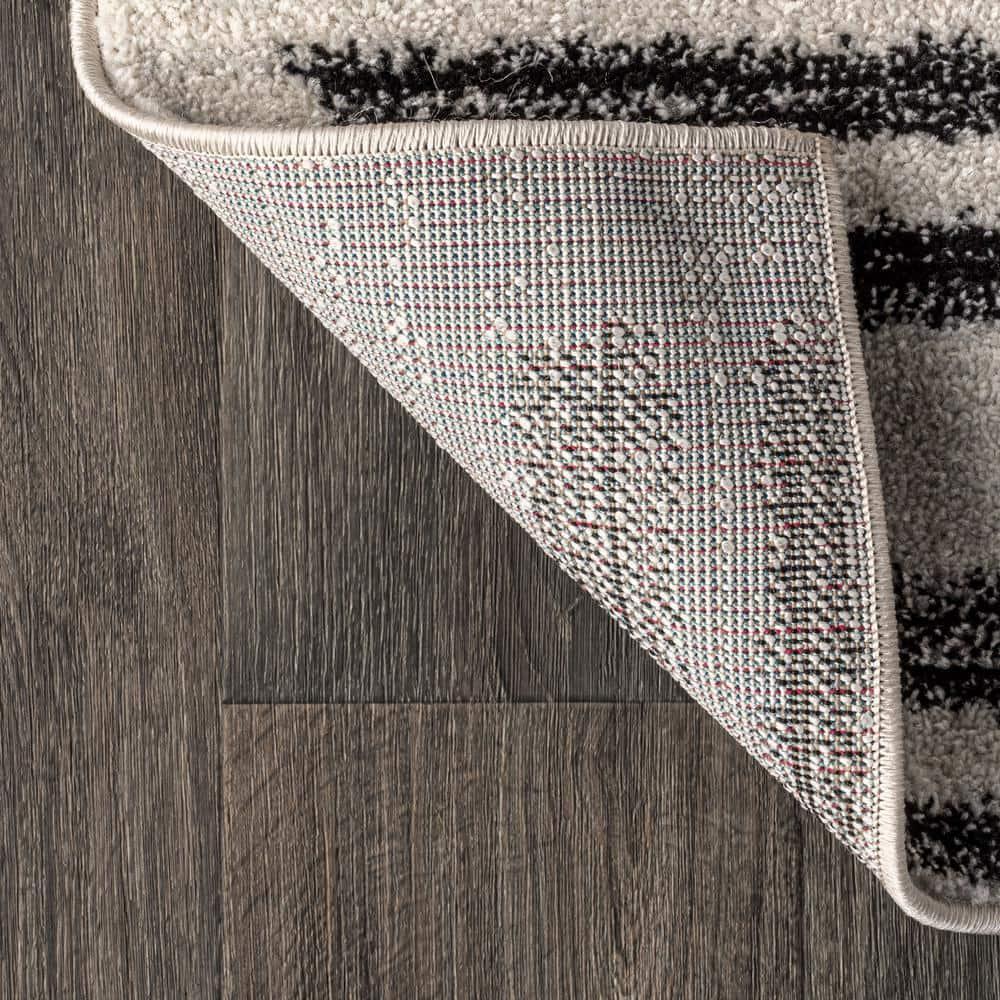 2'x8' Khalil Modern Berber Stripe Runner Rug, Cream - JONATHAN Y