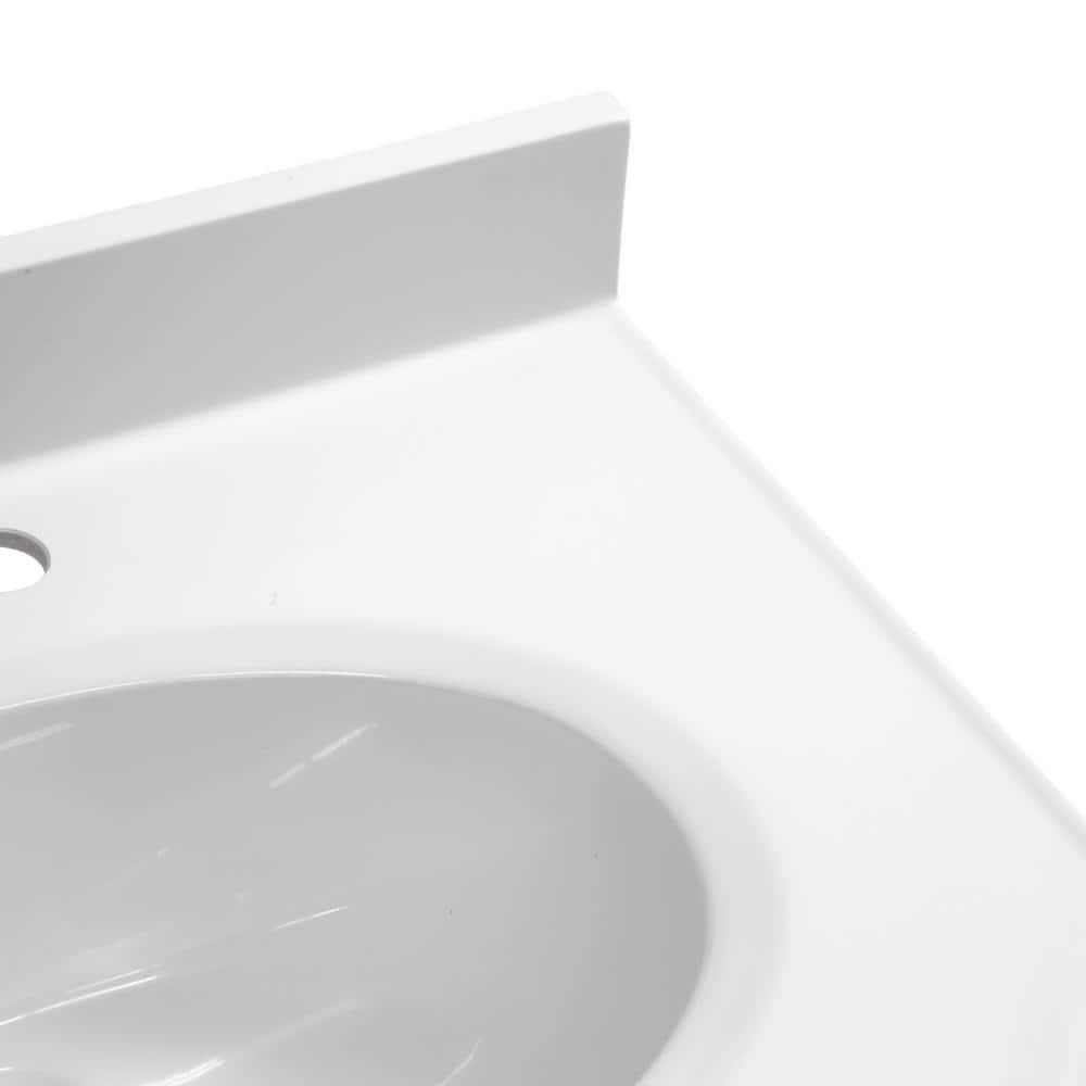 25" White Single Bathroom Vanity Sink Top