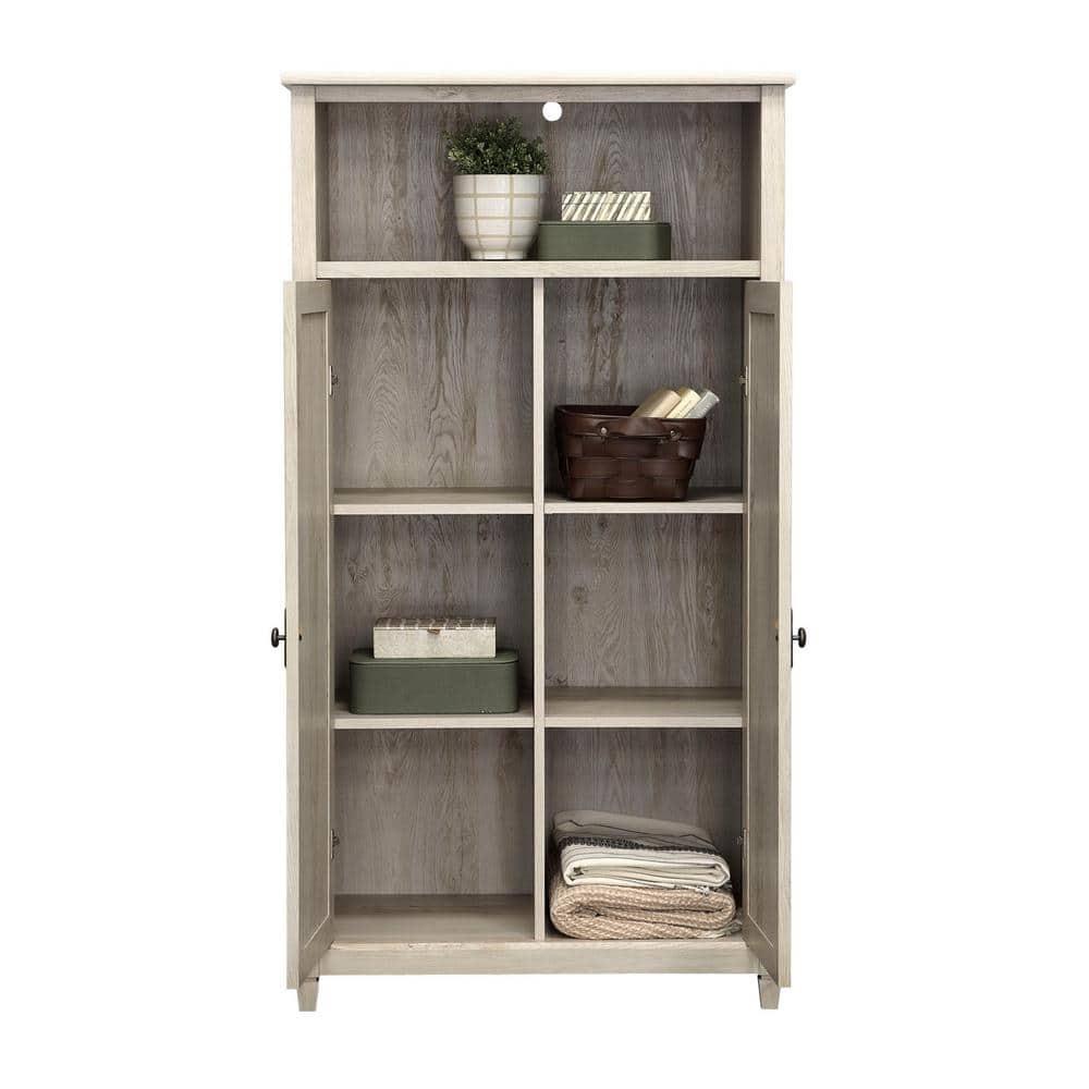 Sauder Edge Water 2 Door Storage Cabinet Chalked Chestnut